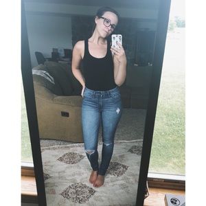 Distressed Hollister High Rise Super Skinny Jeans